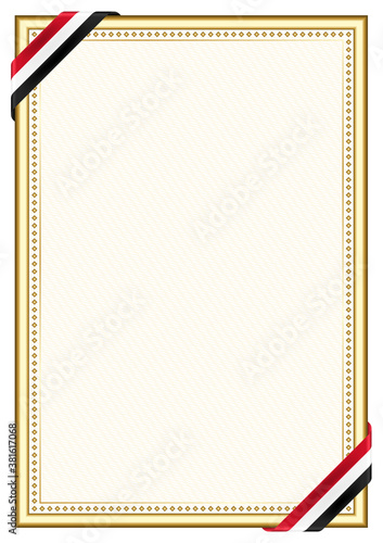 Vertical  frame and border with Egypt flag