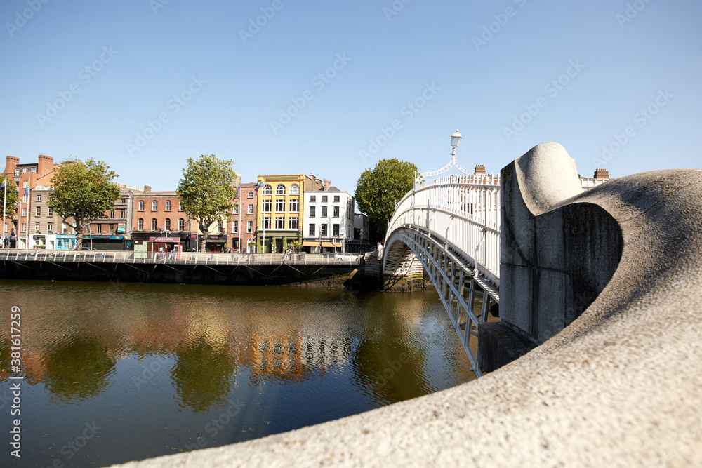 The Ha'penny bridge in Dublin City, Ireland