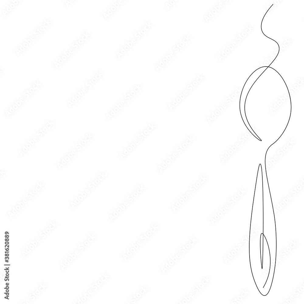 Spoon drawing on white background. Vector illustration