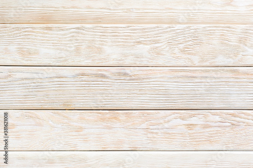 Aged wooden planks painted with beige paint. Banner
