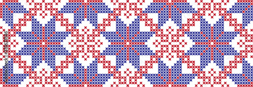 embroidered Ukrainian national pattern crossembroidered cross ukrainian slavic national pattern on transparent background photo