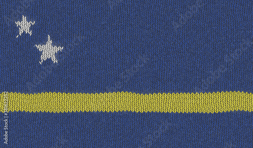 Detailed Illustration of a Knitted Flag of Curacao