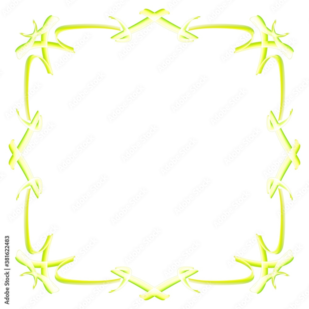 Fototapeta premium Frame on a white background. Border design illustration. White square frame with abstract lines border. Decorative Design pattern.