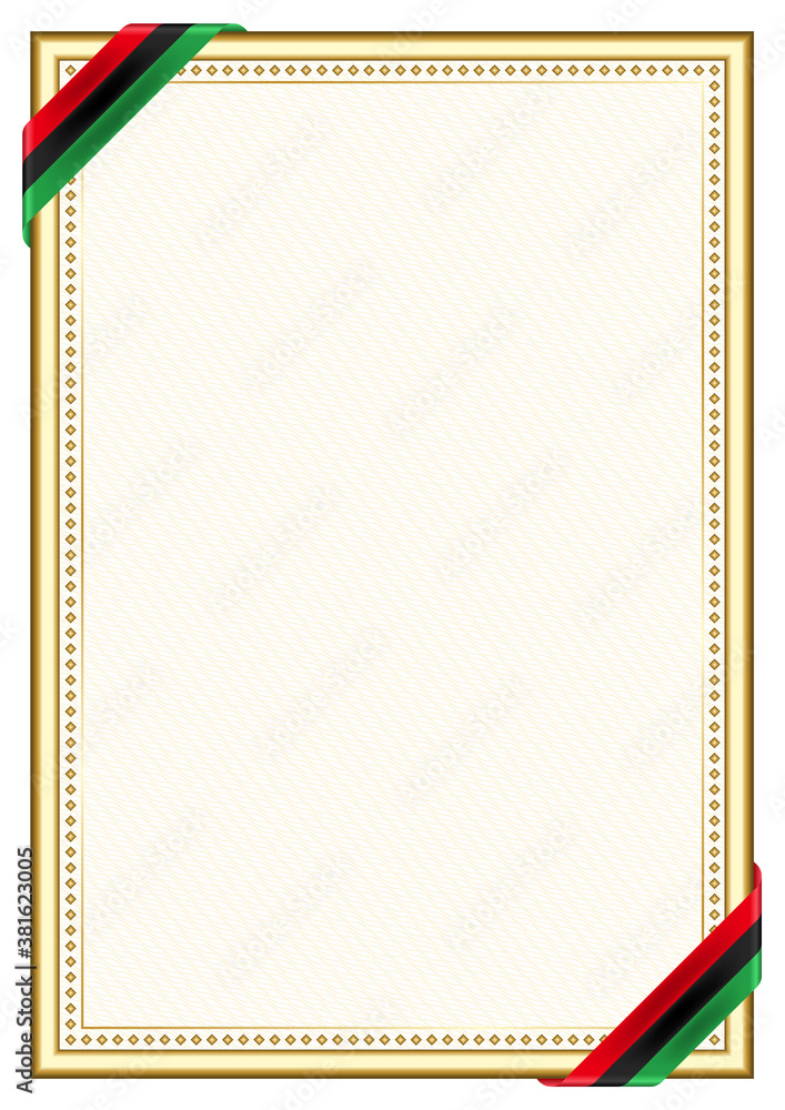 Vertical  frame and border with Libya flag