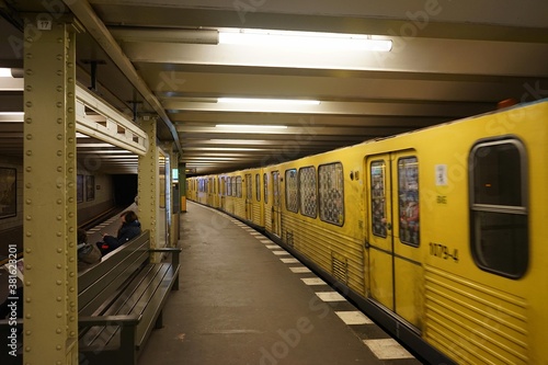 Photography Berlin, Germany_22, February 2019_Appearance of subway station platform in Hausvogteiplatz