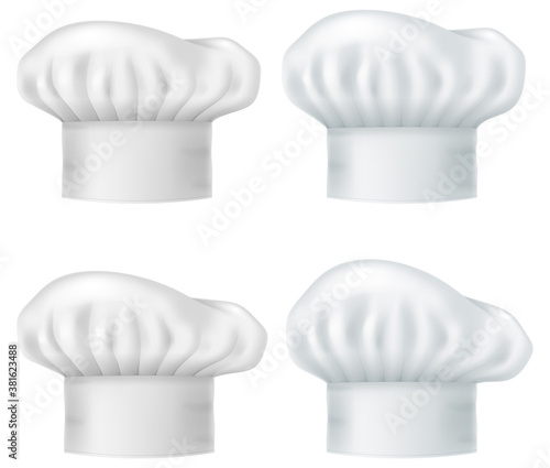 Set of chef hats. Vector illustration.
