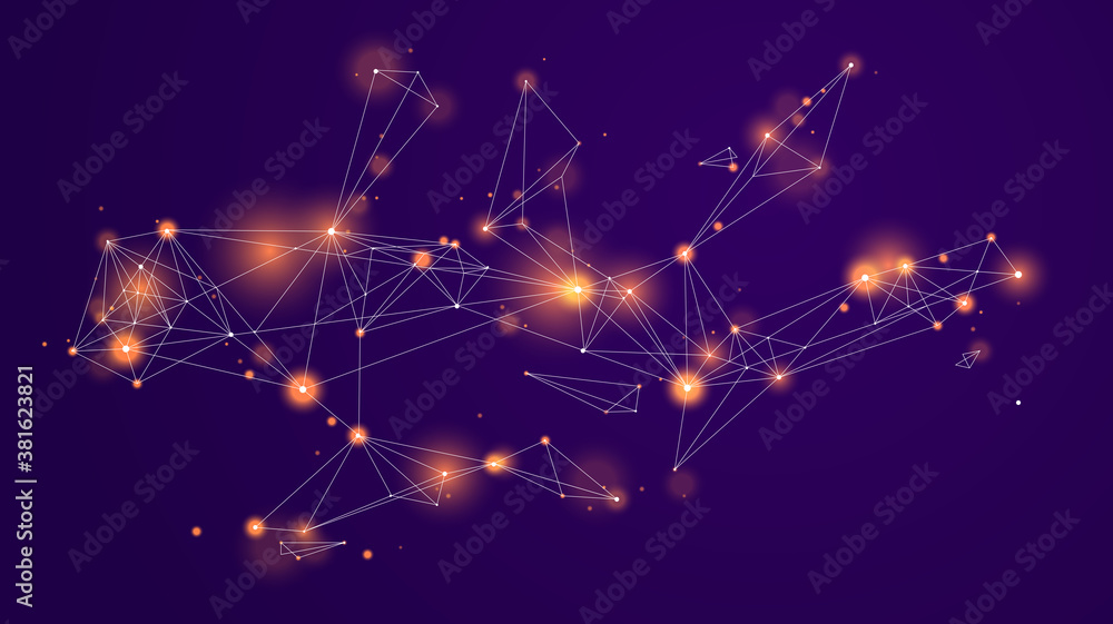 Fototapeta premium Blurred lights vector abstract background, dark artistic wallpaper.