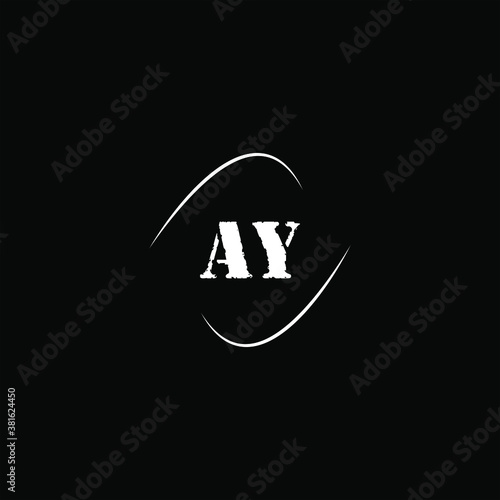 A Y letter logo monogram design on black color background photo