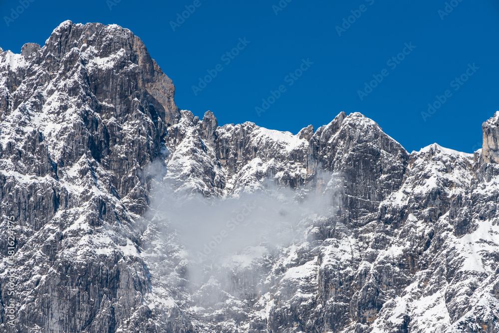 Wilder Kaiser in Tirol mit ersten Schnee im September