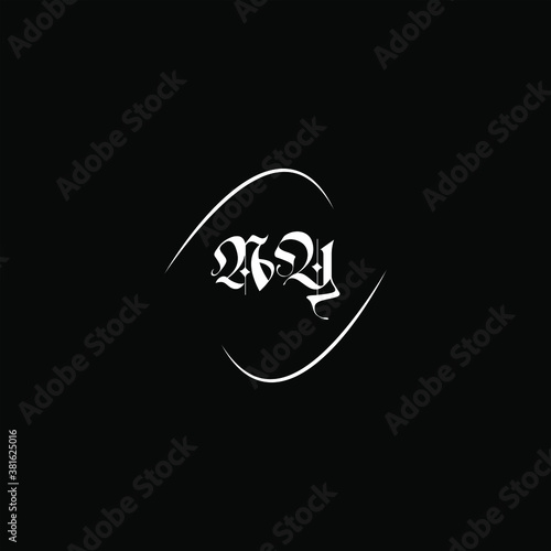 A Y letter logo monogram design on black color background photo