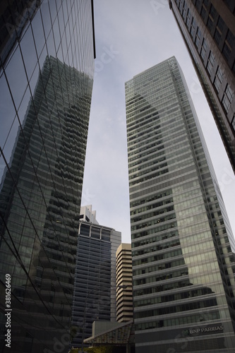 Skyscrapers in the economic center of Singapore