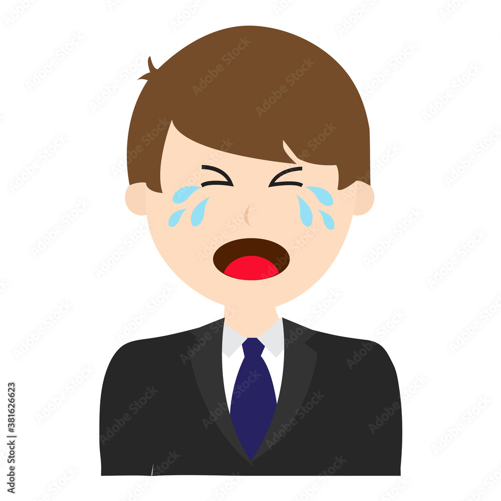 Man Avatar Bussiness Cry Cartoon Illustration Vector Man Avatar Bussiness Cry Cartoon Illustration Vector