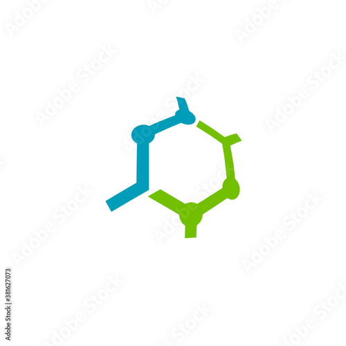 hexagon shape shows the structure of a molecule