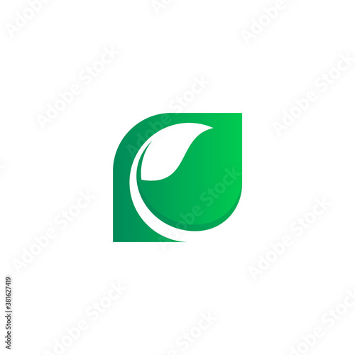 logo of an organic leaf inside a geometric leaf