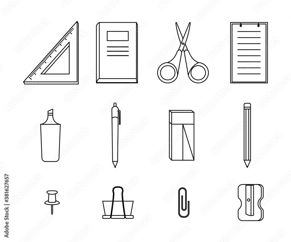 Stationery Vector Illustration Stationery Vector Illustration