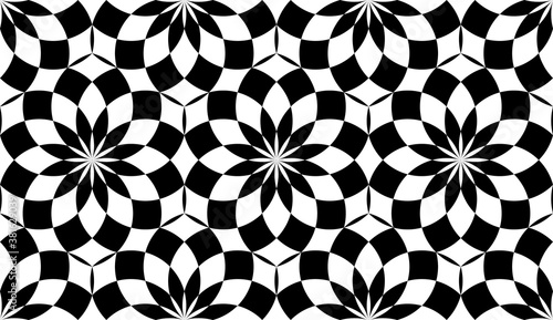 A geometric seamless flower pattern