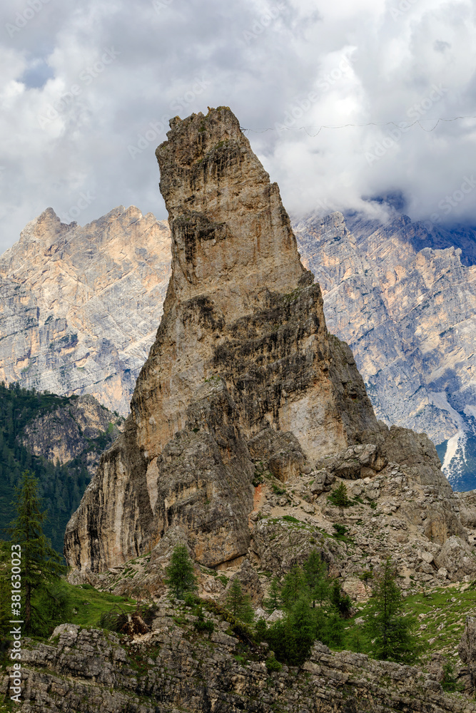 Dolomite rocks, rock walls in the mountains