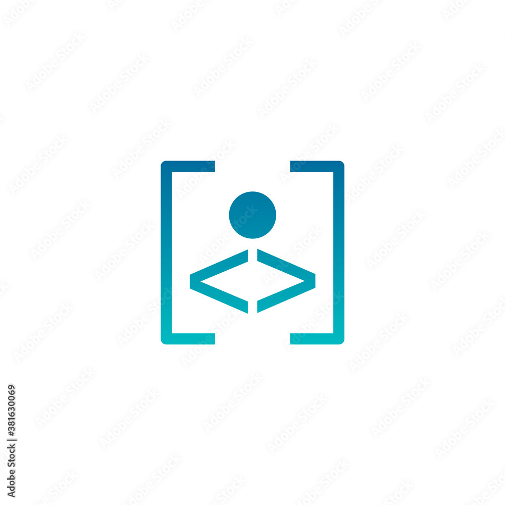 logo of a human shape with square brackets logo of a human shape with square brackets