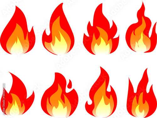 Fire icons for design. concept flame, fire, icon, vector illustration in flat style