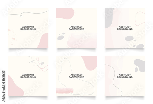 abstract background design for social media insta story feed post. pink grey doodle scribble shape hand drawn object. copy space for text. instagram square flyer banner