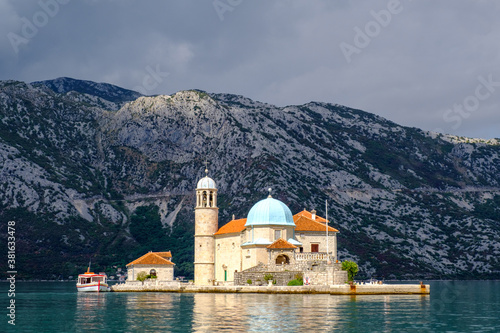 Our Lady of the Rocks islet off the coast of Perast in Bay of Kotor, Montenegro. photo