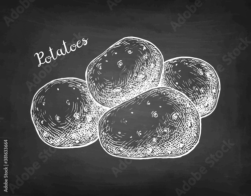 Chalk sketch of potatoes.