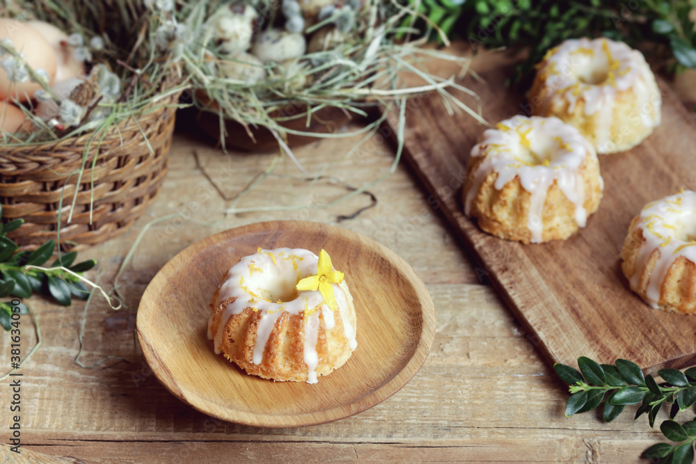 Rustic easter mini bundt cakes