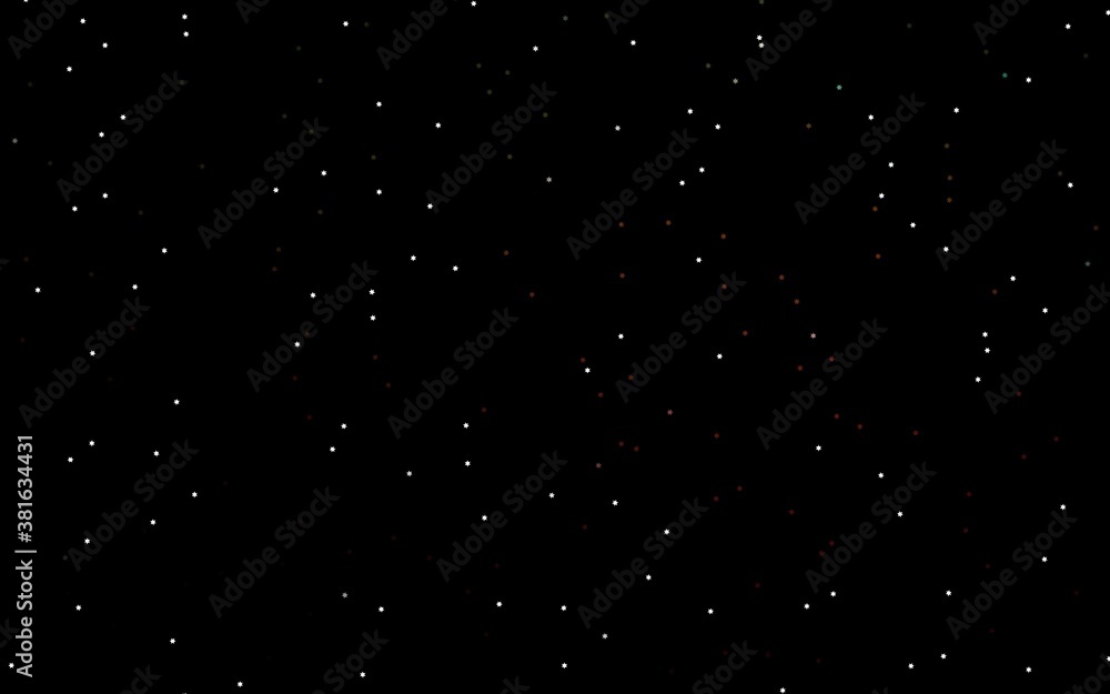 Dark Green, Red vector layout with bright stars. Glitter abstract illustration with colored stars. The template can be used as a background.