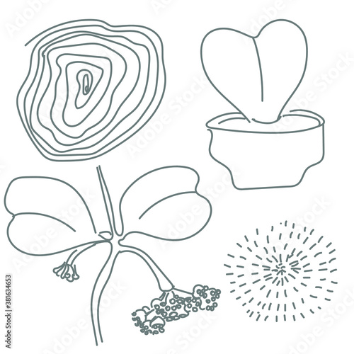 Abstract handmade graphic elements. Set. Vector for decoration, invitations, posters, card, fabric.