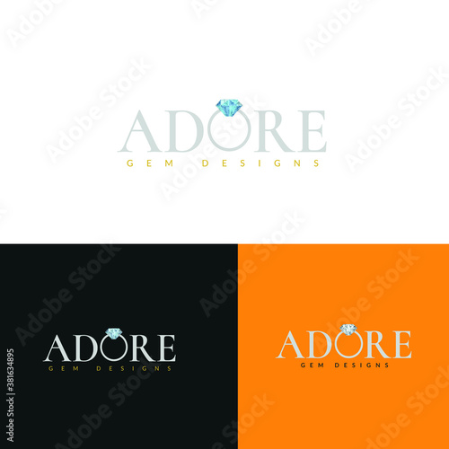 This jewellery logo. Adore Gem logo. photo