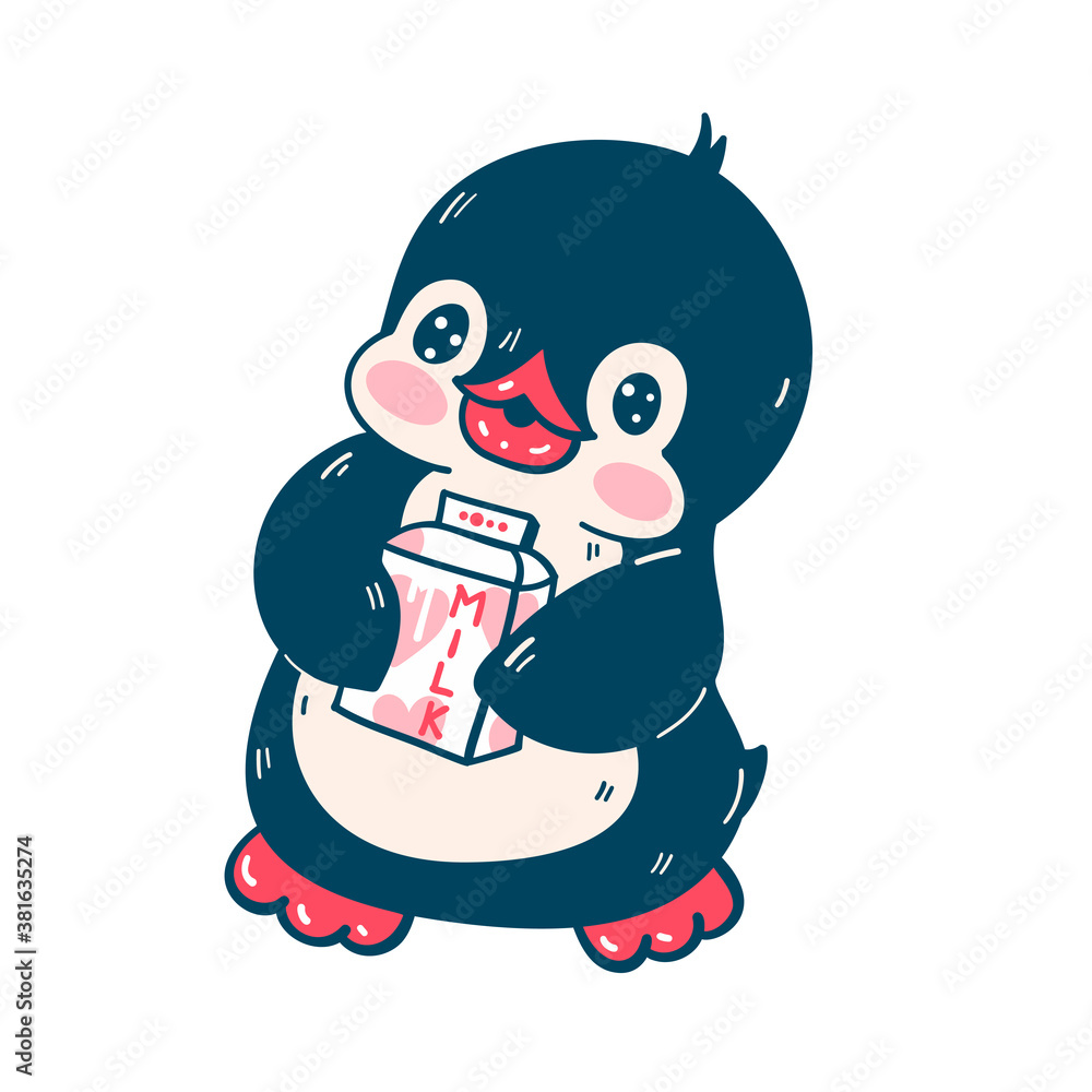 Illustration with a cute penguin Illustration with a cute penguin