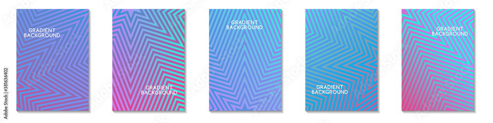 A set of geometric simple, minimal cover templates in gradient colors and halftones. Collection of geometric shapes and forms. A set of geometric simple, minimal cover templates in gradient colors and halftones. Collection of geometric shapes and forms.