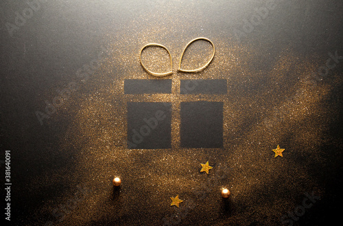 Gift box gold glitter