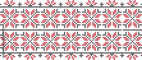 embroidered Ukrainian national pattern crossembroidered cross ukrainian slavic national pattern on transparent background photo