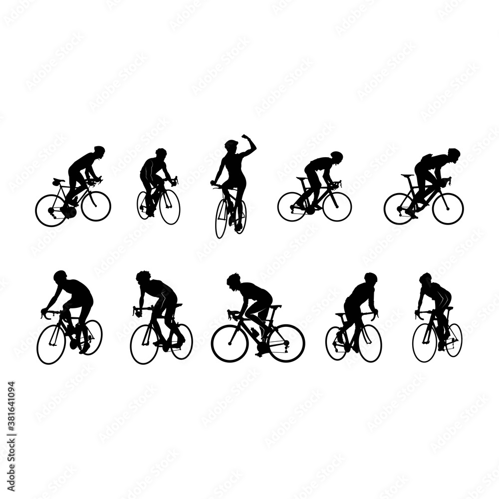 Obraz premium Colorful Silhouette of Freestyle Cycling
