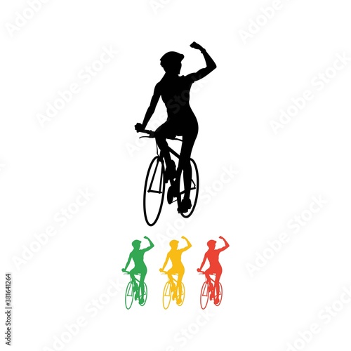 Colorful Silhouette of Freestyle Cycling