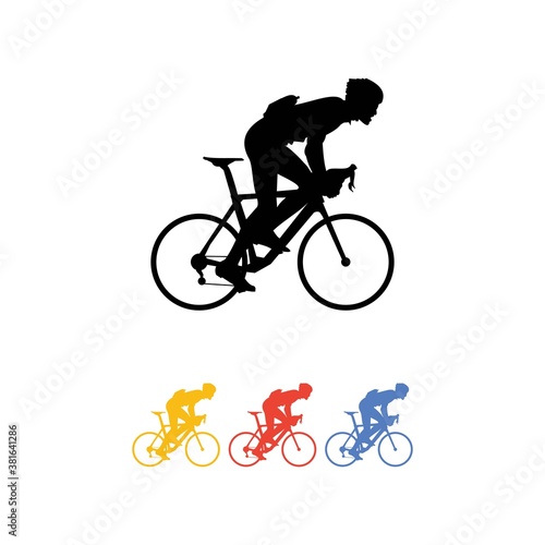 Fototapeta Naklejka Na Ścianę i Meble -  Colorful Silhouette of Freestyle Cycling
