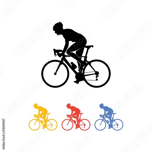 Fototapeta Naklejka Na Ścianę i Meble -  Colorful Silhouette of Freestyle Cycling