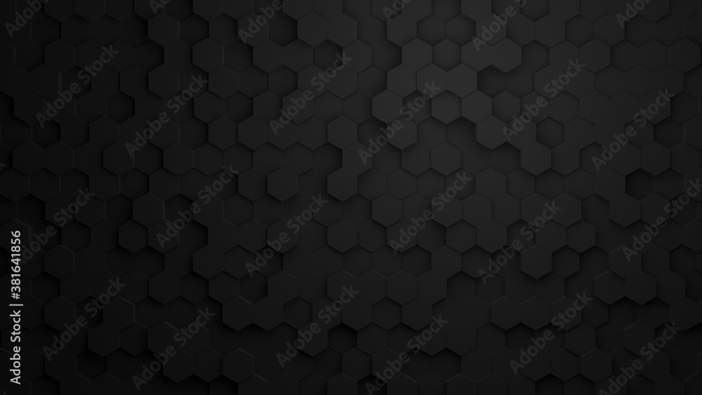 Hexagonal pattern wallpaper with vertical displacement and 3D lighting Hexagonal pattern wallpaper with vertical displacement and 3D lighting