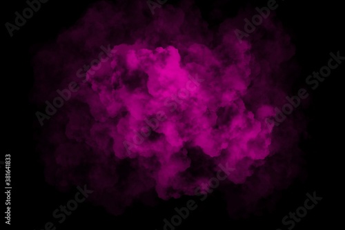 3d Pink purple color splash on abstract black background