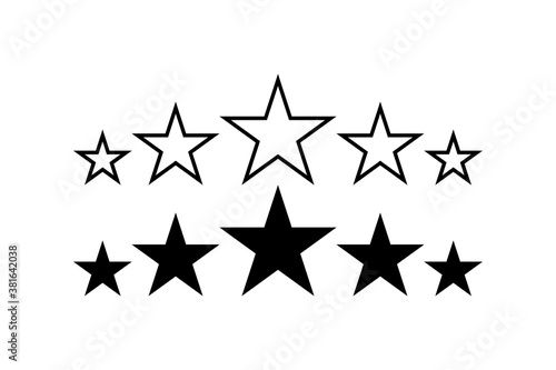 Fototapeta Naklejka Na Ścianę i Meble -  Stars. 5 Stars product quality rating. Black Star vector icons. Five stars customer feedback concept. Star. Vector illustration