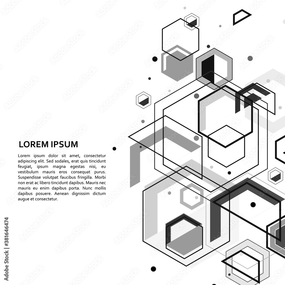 Hipster hexagons shapes pattern for flyer design. Digital technology background. Retro poster. Vector geometric pattern collection Hipster hexagons shapes pattern for flyer design. Digital technology background. Retro poster. Vector geometric pattern collection