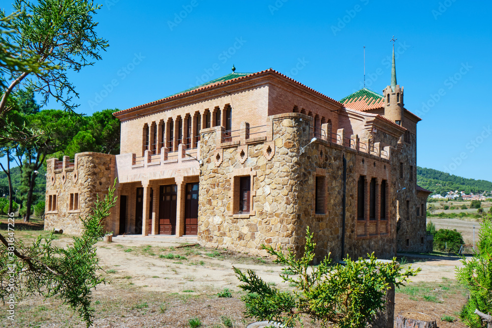 school building in Colonia Guell, Spain