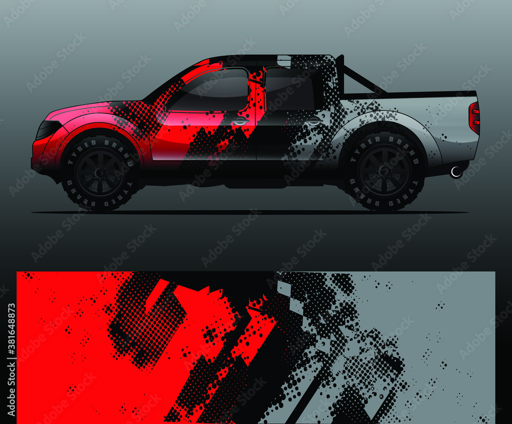 Truck decal graphic wrap vector, abstract background