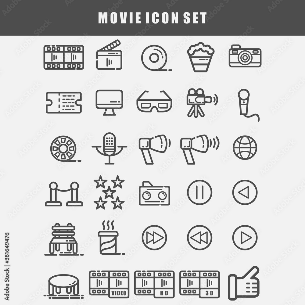 movie icon set movie icon set