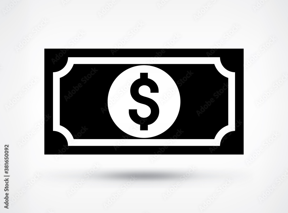 Dollar banknote on white background. Vector. Dollar banknote on white background. Vector.