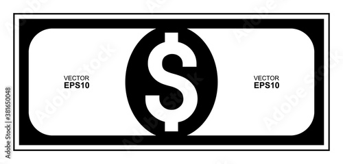 Dollar banknote on white background. Vector.