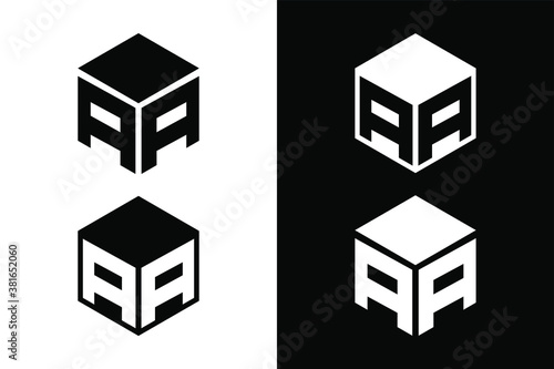 AA letter with cube concept. Very suitable in various business purposes, also for icon, symbol, logo and many more.