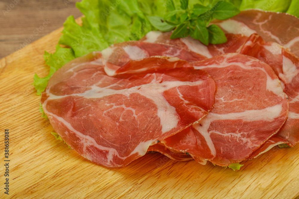 Smoked pork neck slices snack Smoked pork neck slices snack