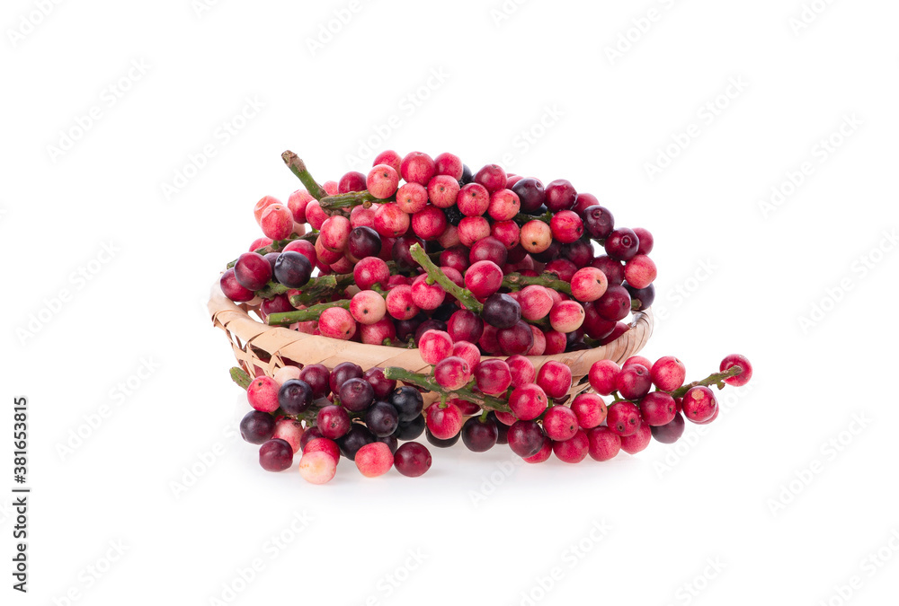 chinese laurel fruit on white background. chinese laurel fruit on white background.